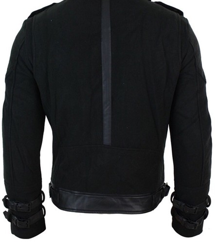 mens fur black short jacket tailored fit aviator pilot jacket