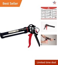 Professional Grade Caulk Gun - 26:1 Thrust Ratio - Ergonomic Rubber Trigger