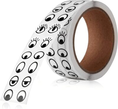 2000PCS Eye Sticker Self Adhesive for DIY Crafts Toy Home Decoration Black/White