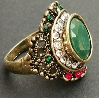 ANCIENT VICTORIAN BRONZE RING BEAUTIFUL STONE VINTAGE