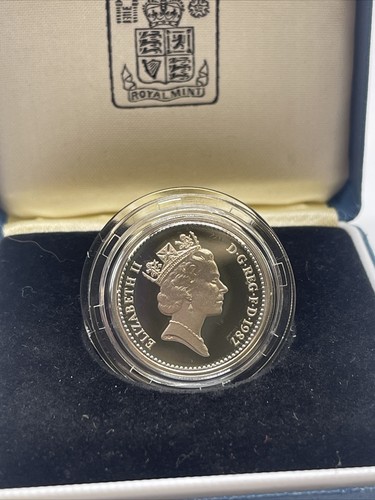 1987 Royal Mint Royal Shield £1 One Pound Silver Proof Coin Box Coa - Picture 3 of 3