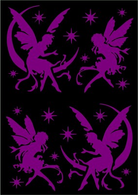 Fairy Decals Mirrored Image Set Pixies fairies moon stars vinyl stickers 