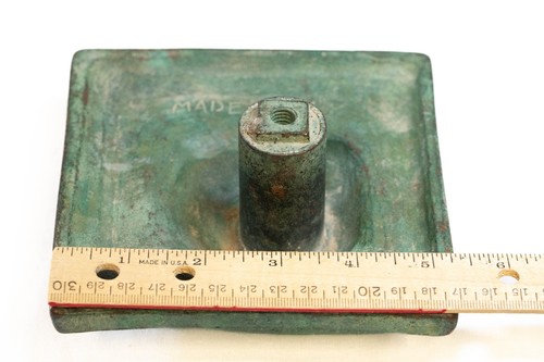 Tirante porta MCM metallo massello STILE BRUTALISTA verde grigio patina ITALIA (SLH) - Foto 8 di 9