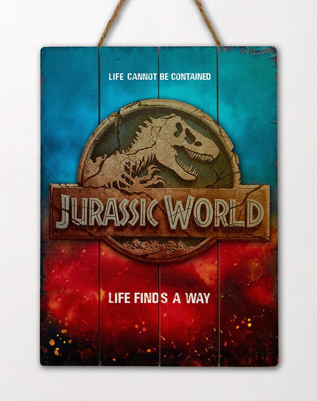 Jurassic World Logo Wooden Poster 30 X 40 Cm. Doctor Collector
