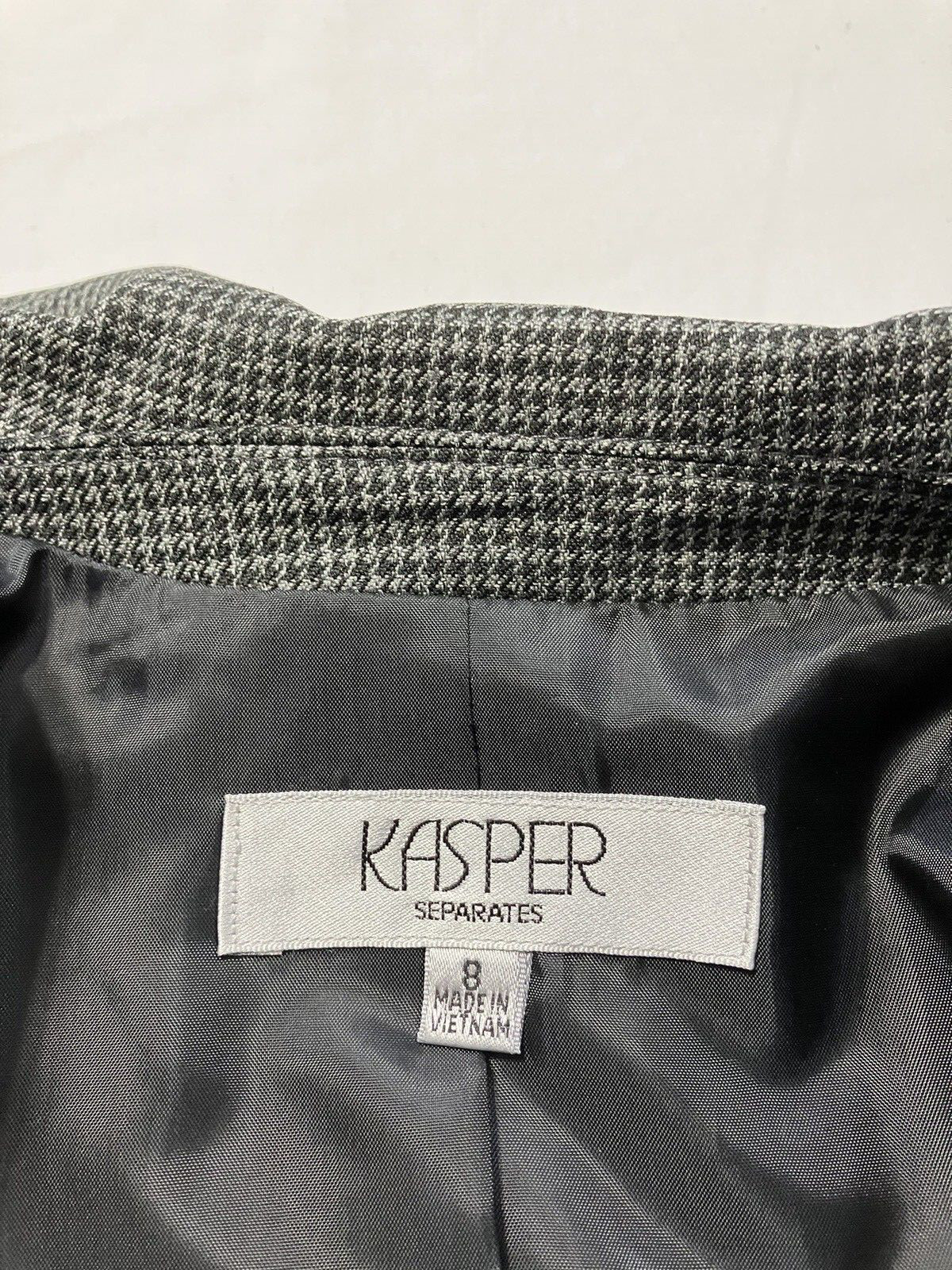EUC! "Kasper" Fully Lined Polyester Houndstooth B… - image 2