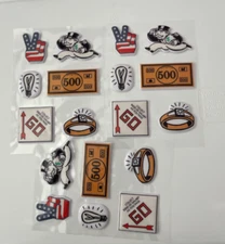 NEW 3 Junk Food MONOPOLY Puffy 3D Sticker 3 Sheets board game Christmas stocking