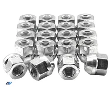 Set 24 1/2"x20 Open End Bulge Lug Nut Bulge Acorn Conical 3/4" Hex 1/2-20