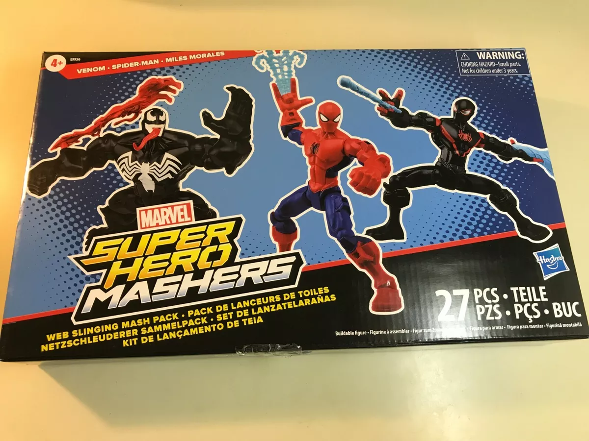 Marvel Super Hero Mashers Web Slinging Mash Pack Venom Spider Man Miles Morales