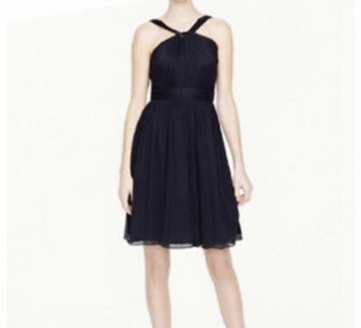 J.CREW SINCLAIR DRESS IN SILK CHIFFON SIZE 0 BLACK