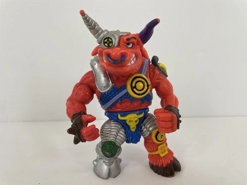 Vtg 90s Teenage Mutant Ninja Turtle TMNT Groundchuck Red Bull 1991 Action Figure
