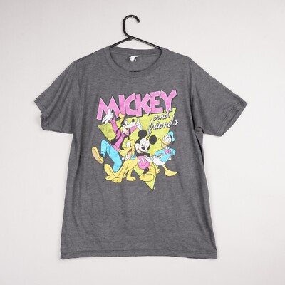 Disney T-Shirt Herren mittelgrau Mickey Mouse Friends Pluto Goofy Donald Duck B65