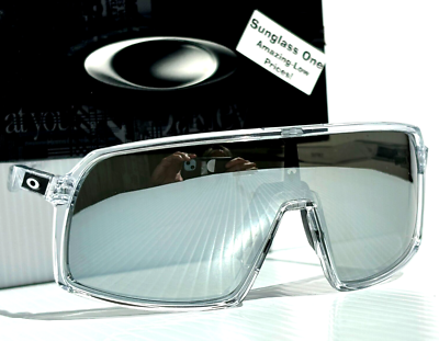 NEW Oakley SUTRO Shiny Clear POLARIZED Galaxy Chrome Lens Sunglass
