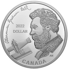 ALEXANDER GRAHAM BELL INVENTOR 2022 CANADA $1 .9999 Pure Silver Dollar Coin