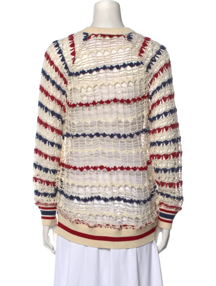 Isabel Marant Etoile Women Cage Knit American Flag Striped Cotton Sweater L 40 - Image 2 of 4