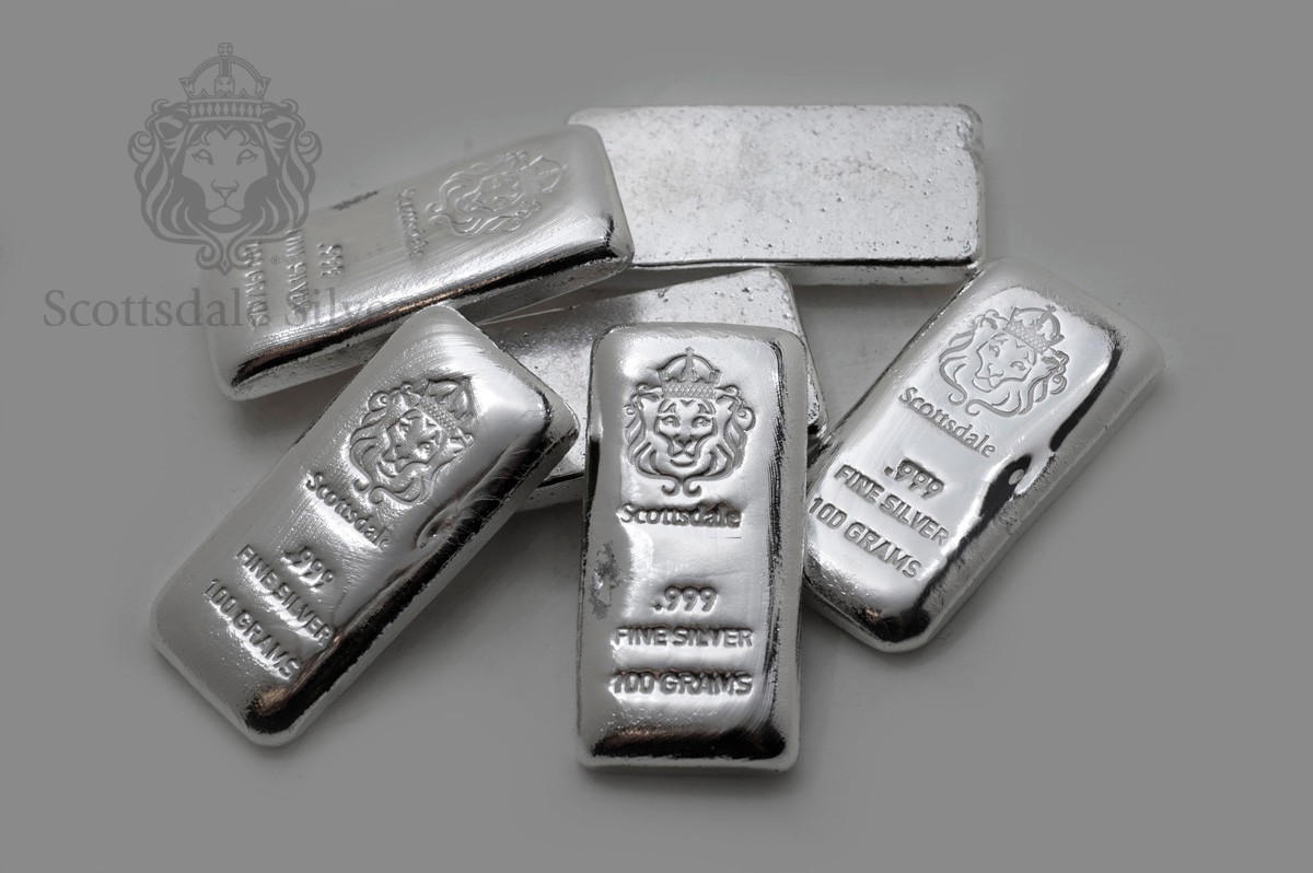FINE MINT 100グラム・シルバーバー 5本セット 100グラム アメリカ 9