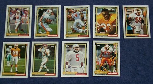 1992 92 Topps Buccaneers team set 24 Vinnie Testaverde Steve DeBerg Reggie Cobb - Picture 2 of 2