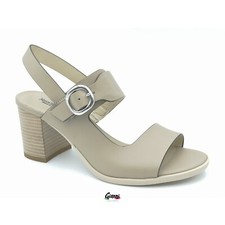 Scarpe donna sandali Nero Giardini 2 fasce tacco alto in pelle Sabbia comode New