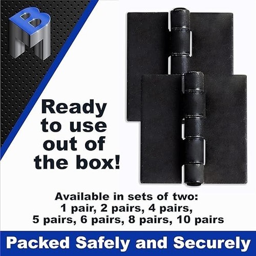 Heavy Duty Weldable Butt Hinges 3" x 3" - Steel Butt Hinges | 6 Pieces - Picture 2 of 7