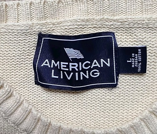 Vtg AMERICAN LIVING Men's Black Bear Design Fairisle Winter Sweater Size L - Picture 6 of 7
