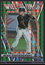 Mike Yastrzemski Will To Win Green Mosaic Prizm 2021 Baseball Card #WTW12 Giants