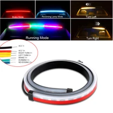 Rear Windshield RGB 3rd Brake LED Tail Light Bar Strip Turn Signal Reverse DRL