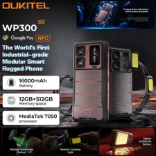 Removable Rear Screen Oukitel WP300 5G Rugged Phone Android 15 Mobile Outdoors