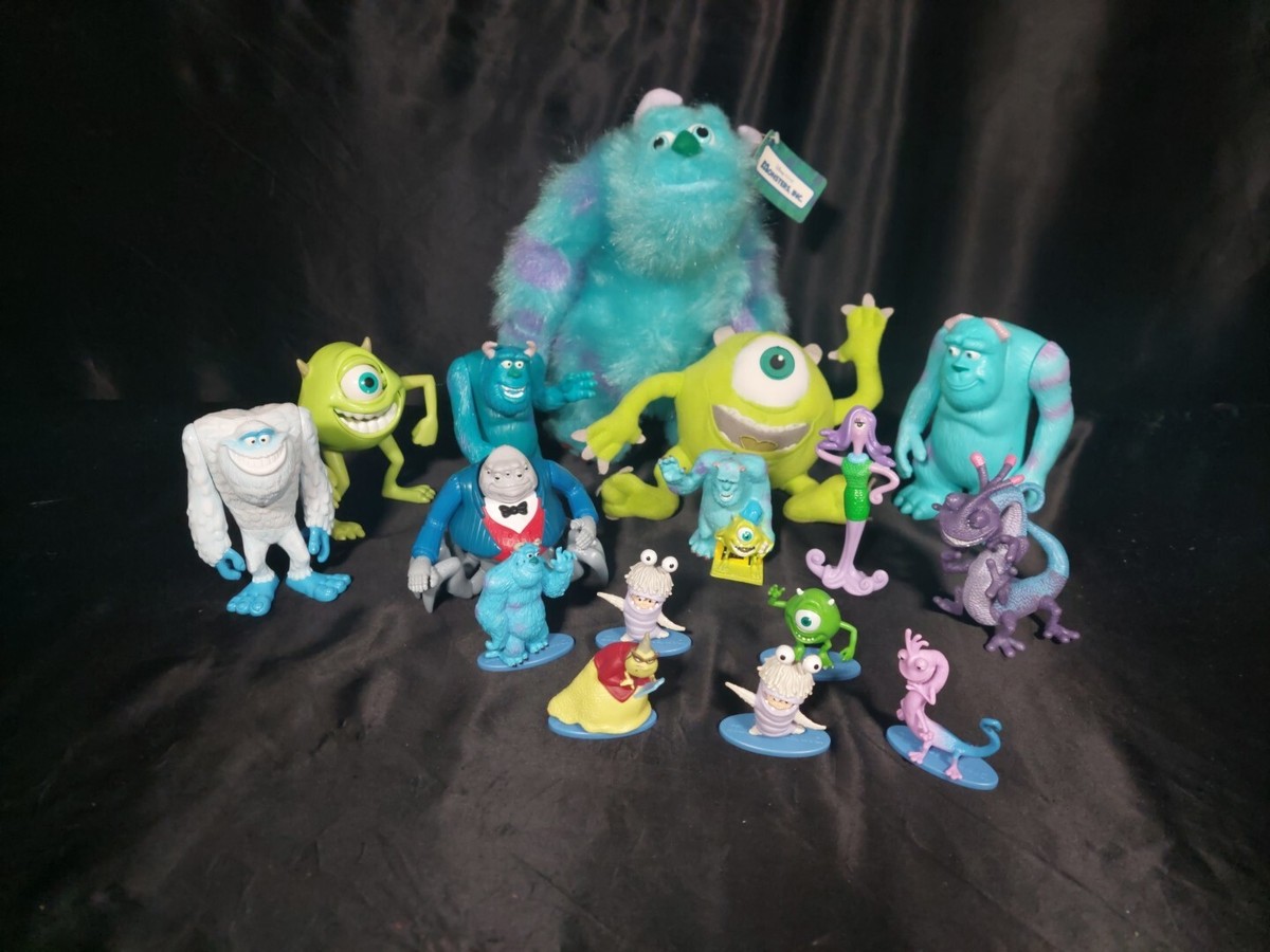 Disney Pixar Monsters Inc. Lot Toy Factory Stuffies, Posable Figures Lot of  16