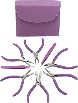 The Beadsmith Fashion Color Pliers   Set of 8 Slimline Purple 