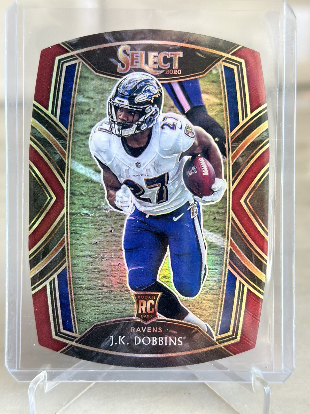 2020 Select Club Level Maroon Prizm Die-Cut JK Dobbins #252 Rookie Ravens
