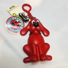 CLIFFORD The BIG RED DOG KEYCHAIN Coin Pouch 2001 Basic Fun Scholastic PBS Clip