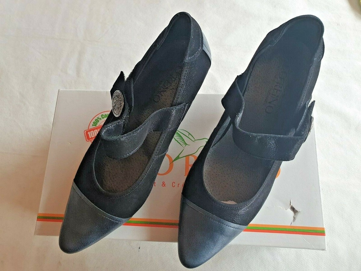 Chaussures Geo Reino Noires En Cuir Neuves Avec Boîte - Taille 37, Style Baskets Décontractées