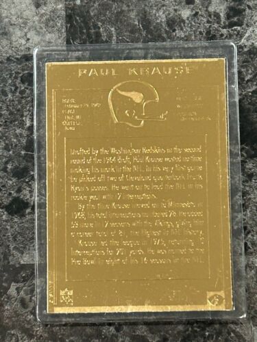Danbury Mint 1999-2001 22K Gold Legends - #5 Paul Krause @QF08 - Imagen 2 de 2