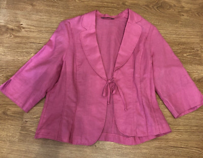 Marks & Spencers Portfolio Pink Linen Blend Mother of Bride Jacket Women's UK 14