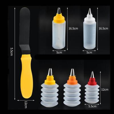 Tortendekoration Set mit Easy Squeeze Spritzflaschenbeuteln und Düsen