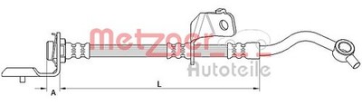 Vorderachse links METZGER 4110819 Bremsschlauch für HYUNDAI,KIA