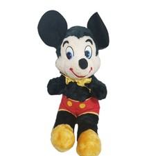 Vintage 50's Walt Disney Mickey Mouse Plush Blue Plastic Eyes Firm Stuffed Doll