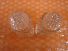 Cut Faceted Glass Salt  Pepper Shakers