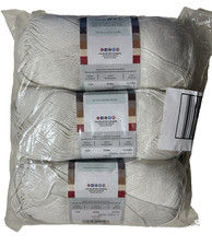 Lion Brand 24/7 Cotton Yarn Lot of 3 Cream New Sealed Pkg 3 Skeins