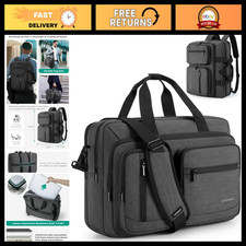 3-in-1 Laptop Bag for Men, 17.3" Water-Repellent Briefcase, Business Travel Shou