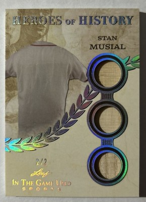 2025 Leaf In The Game Used Stan Musial 2/2 Triple Bat Swatch