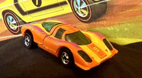 Hot Wheels 1977 "Porsche P-917" Flying Colors Black Walls- SHIPS FREE