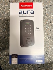 Kwikset Aura Reach Matter Over Thread Bluetooth Smart Deadbolt Lock-Matte Black