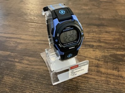Timex Expedition Watch Women T49660 Indiglo 34mm Black Blue Gray Nylon Strap New