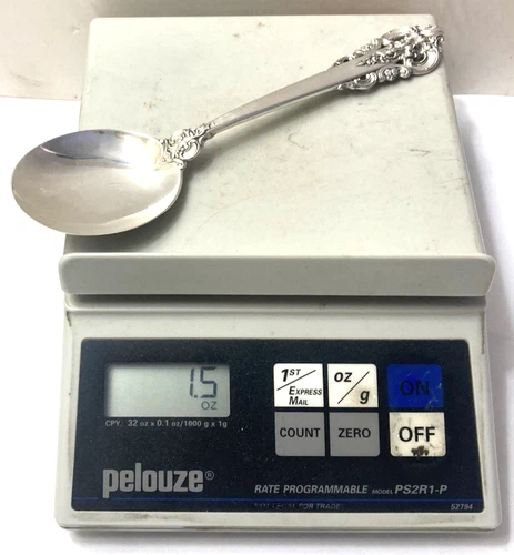 Vintage Wallace Sterling Silver "Grande Baroque" Soup Spoon (1.5 Oz -42 Grams)