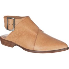 Free People Bryce Buckle Ankle Wrap Tan Leather Boho Mules Shoes Wmn SZ 40/9.5M