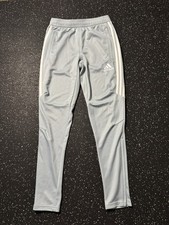 Adidas Womens Soccer Track Training Pants Climacool Gray Ankle Zip Size S