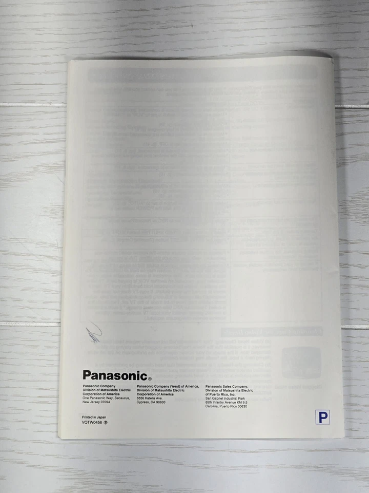 Panasonic Palmcorder PV-53 VHS-C Videocámara Manual de instrucciones de funcionamiento PV-53D Foto 4 de 4