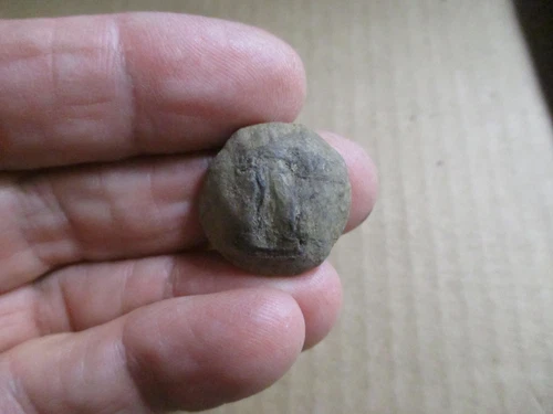 Civil War dug relic bullet that Soldier Carved Confederate 'I' Infantry Button