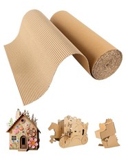 Corrugated Cardboard Roll, 12x 197 Inches Single Face Thick Cardboard Paper L...