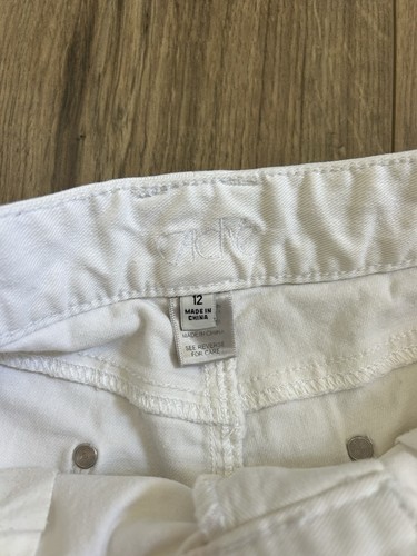 Cache Vintage Y2K 90s White Jean Shorts Festival Size 12 Lace Up Sides - Picture 4 of 6